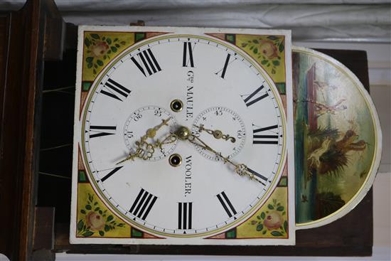 George Maule of Wooler. An early 19th century inlaid oak eight day longcase clock, 7ft 2in.